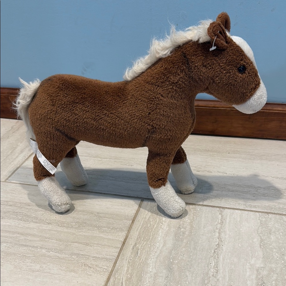 Gotz Pottery Barn Kids PBK Brown White Pony Stuffed Animal Plush Horse